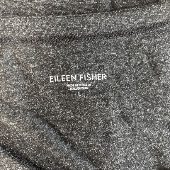 EILEEN FISHER Dress Large Viscose Stretch Jersey Tunic Tank Sleeveless Gray - Picture 4 of 5